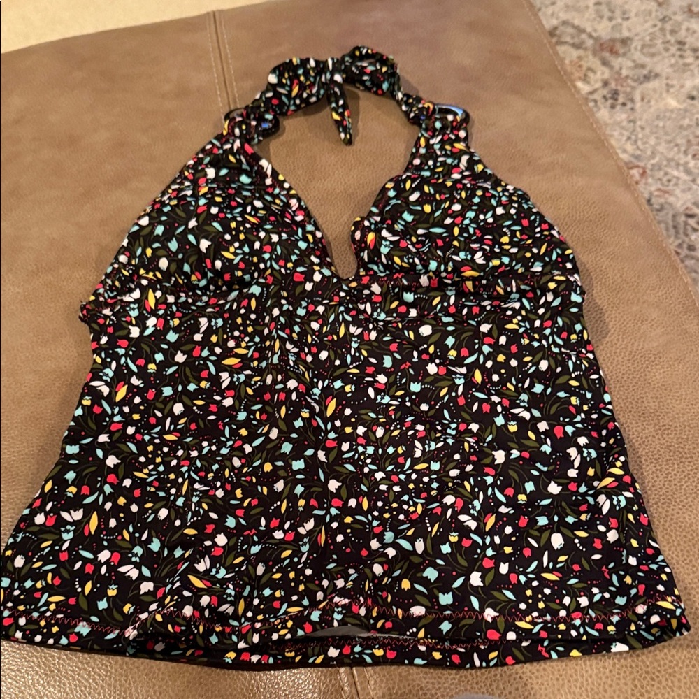 Seven7 Black Multicolor Halter Swim Camisole